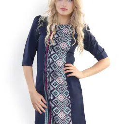 Belle Fille Navy Printed Dress image 1