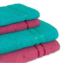 Spaces SEASONS BEST QD Green & Red Cotton 380 GSM Towel Set image 4