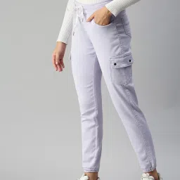 showoffff SHOWOFF Clean Look Lavender Jogger Denim Jeans image 3