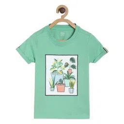MINIKLUB Boys Green Printed T-Shirt image 1