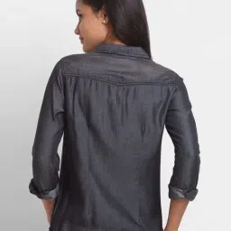 Spykar Black Cotton Regular Fit Shirt image 2