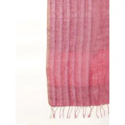 Fabindia Pink Linen Striped Stole image 5