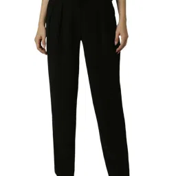 Van Heusen Black Plain Trousers image 1