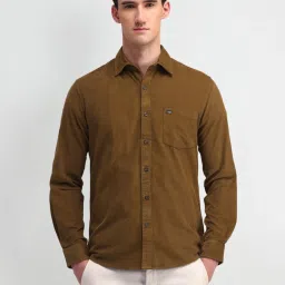 Arrow Sport Light Khaki Cotton Slim Fit Shirt image 1