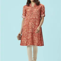 Rangmanch by Pantaloons Rust Printed Straight Kurta image 4
