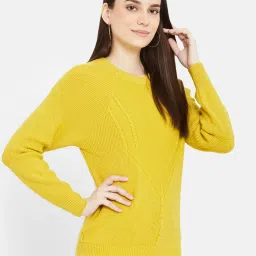 Duke Mustard Self Design Sweater image 4