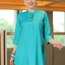 Libas Turquoise A Line Kurti image 1