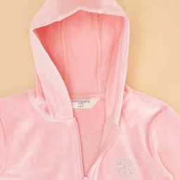 Pantaloons Junior Kids Baby Pink Regular Fit Full Sleeves Sweatshirt image 4