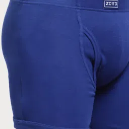 Zoiro Bitter Chocolate & Dark Blue Cotton Regular Fit Trunks - Pack Of 2 image 4