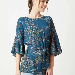 Miss Chase Teal Printed Top image 4