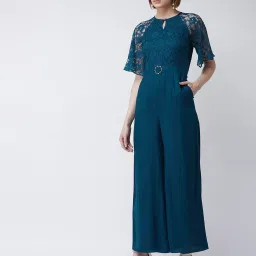 Miss Chase Teal Lace Jumpsuit image 4