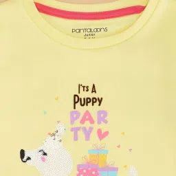 Pantaloons Junior Kids Yellow Embellished Full Sleeves Sweatshirt image 4