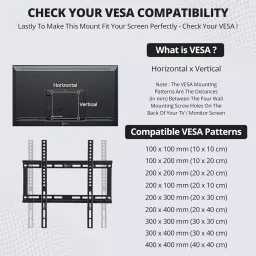 Robustt Premium Heavy Duty Fixed TV Wall Mount Bracket, Medium image 5