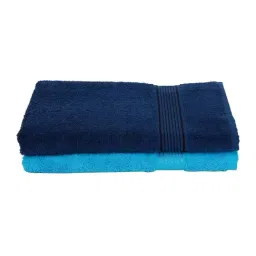 Bianca D'ross Navy & Aqua 100% Cotton 380 GSM Bath Towels - Set of 2 image 2