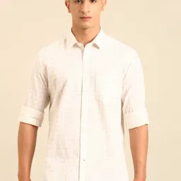 Cavallo by Linen Club White Linen Slim Fit Casual Shirt-picture-35