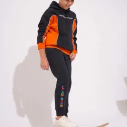 Jack & Jones Junior Boys Naval Academy Color Block Full Sleeves Hooded Sweatshirt image 5