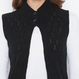 Duke Black Self Design Longline Sweater image 4