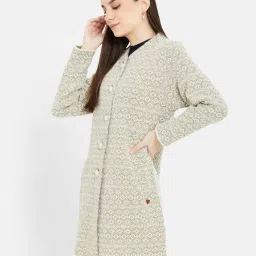 Duke Beige Self Design Longline Sweater image 3