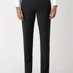 Van Heusen Grey Slim Fit Printed Trousers image 1