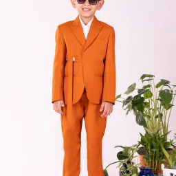 VASTRAMAY Boys White Cotton Blend SuitSets image 1