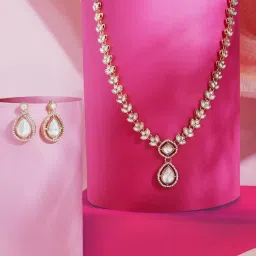 Zaveri Pearls Statement Gold Alloy Sets image 1