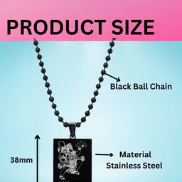 M Men Style Stainless Steel Lord Pawanputra Bajrangbali Pendant With Chain image 3