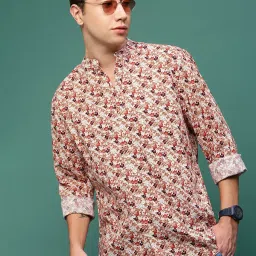 showoffff Showoff Brown Cotton Slim Fit Printed Shirt image 1