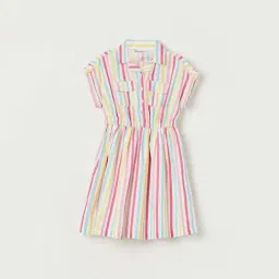 Fame Forever by Lifestyle Girls Multicolor Cotton Striped Dress-image-15