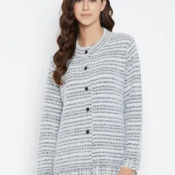 Duke Off White Self Design Sweater image 1