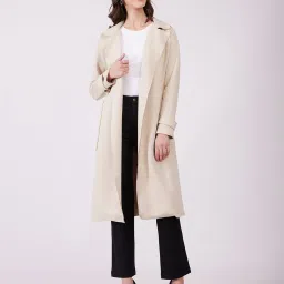 Fablestreet Beige Regular Fit Overcoat image 1