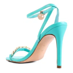London Rag Women's Chain Strap Blue Ankle Strap Stilettos image 5