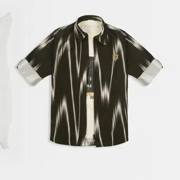 CAVIO Boys Green Cotton Printed Comfort Casual Shirts-image-24