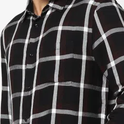 celio Celio* Black Regular Fit Checks Shirts image 4