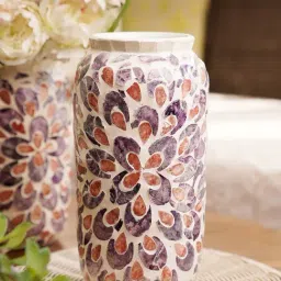 Pure Home and Living Pink & Purple Mother of Pearl Vase-picture-15