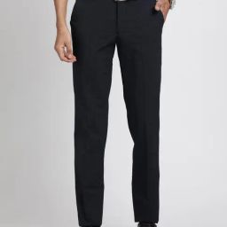 Turtle Dark Blue Slim Fit Chequered Trousers-picture-17