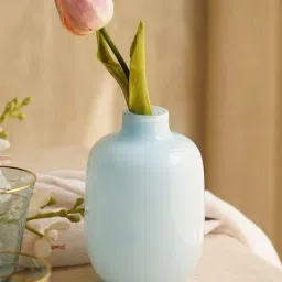 Pure Home and Living Blue Glass Powder Finish Vase-picture-24