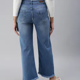 showoffff SHOWOFF Clean Look Blue Wide Leg Denim Jeans image 2