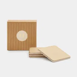 Pure Home and Living Gold Leather Coasters - Set of 4 image 3