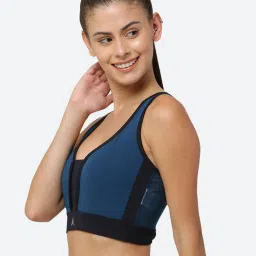 Fitleasure Teal Non Wired Padded Sports Bra image 3