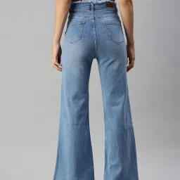 showoffff SHOWOFF Clean Look Blue Wide Leg Denim Jeans image 2