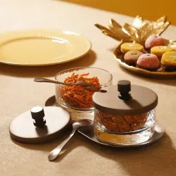 Pure Home and Living Brown Glass Hammered Condiment Jars - Set of 2-picture-22