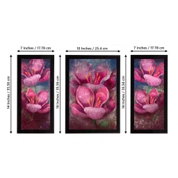 eCraftIndia Set of 3 Botanical and Floral Satin Matt Textured UV Art Painting image 4