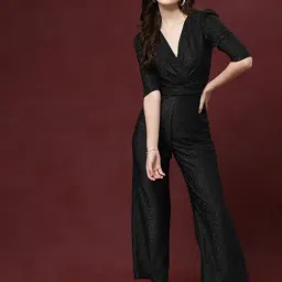 KASSUALLY Black Textured Jumpsuit-picture-28