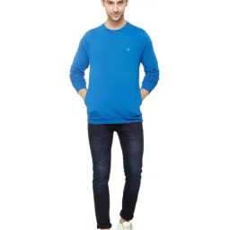 Allen Solly Blue Solid Full Sleeves Sweatshirt image 5
