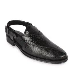 Carlton London Men's Black Back Strap Sandals image 2