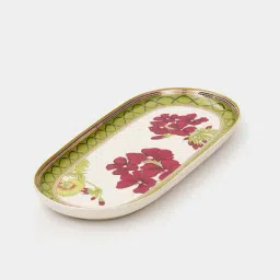 Pure Home and Living Red & Green Bone China Rosabay Printed Serving Bowls - Set of 3 image 5