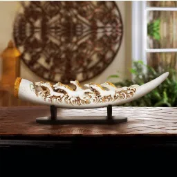 The Artment White Polyresin Eight Running Horses Carved In Tusk image 1