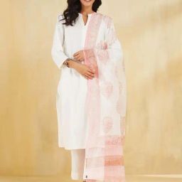 Fabindia Off White Regular Fit Printed Dupatta-picture-34