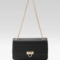 Carlton London Venezia Black Woven Medium Shoulder Bag-image-37