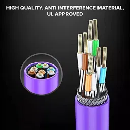 FEDUS Cat6A Twisted 4 Pair Patch Ethernet Cable ‎Purple 10 m image 3